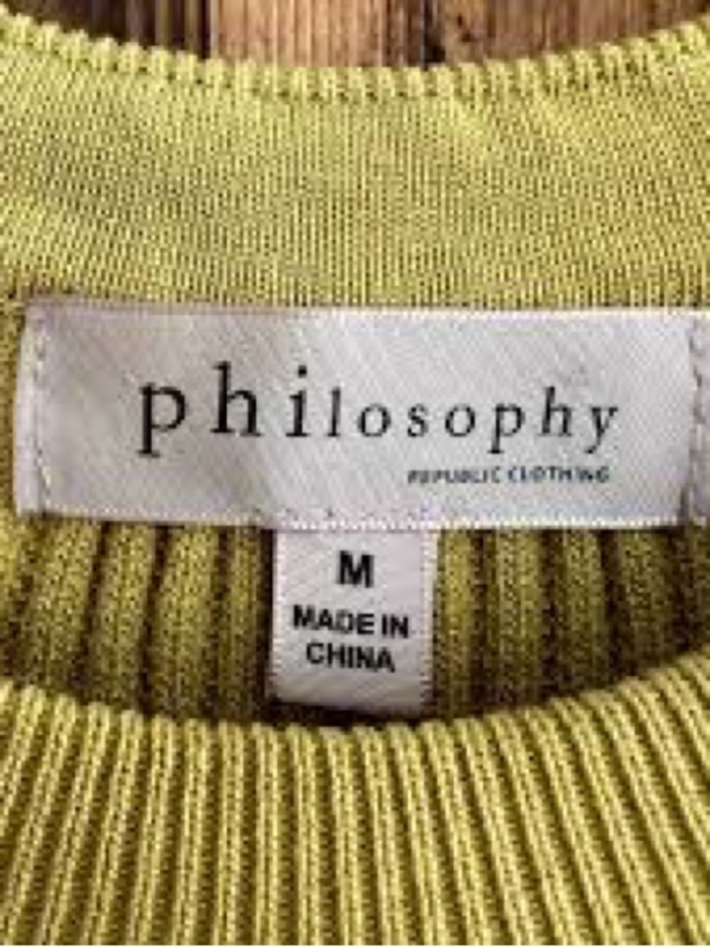 Philosophy Lemon Yellow Ribbed Knit Top - Picture 2 of 7